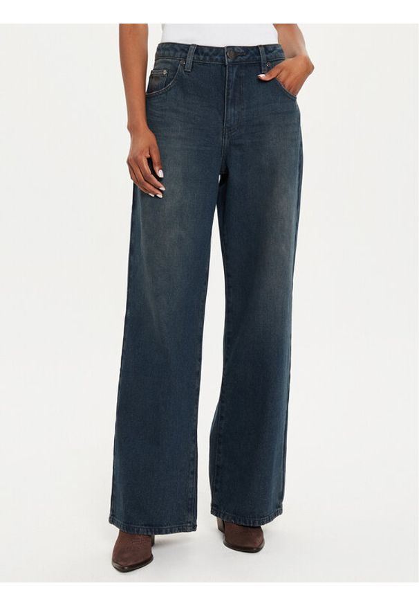 One Teaspoon Jeansy 26419 Niebieski Wide Leg. Kolor: niebieski