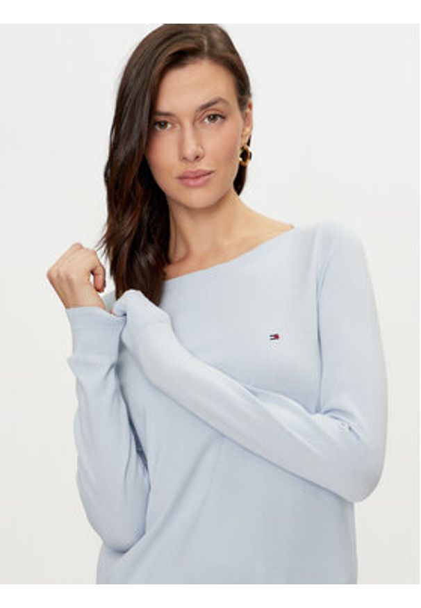 TOMMY HILFIGER - Tommy Hilfiger Sweter WW0WW40099 Niebieski Regular Fit. Kolor: niebieski. Materiał: syntetyk, bawełna