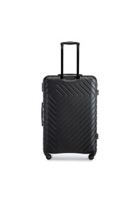 Wittchen - Duża walizka z ABS-u z geometrycznym tłoczeniem czarna. Kolor: czarny. Materiał: poliester. Wzór: geometria. Styl: elegancki, wakacyjny #6