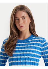 TOMMY HILFIGER - Tommy Hilfiger Sweter WW0WW47644 Niebieski Regular Fit. Kolor: niebieski. Materiał: bawełna #4