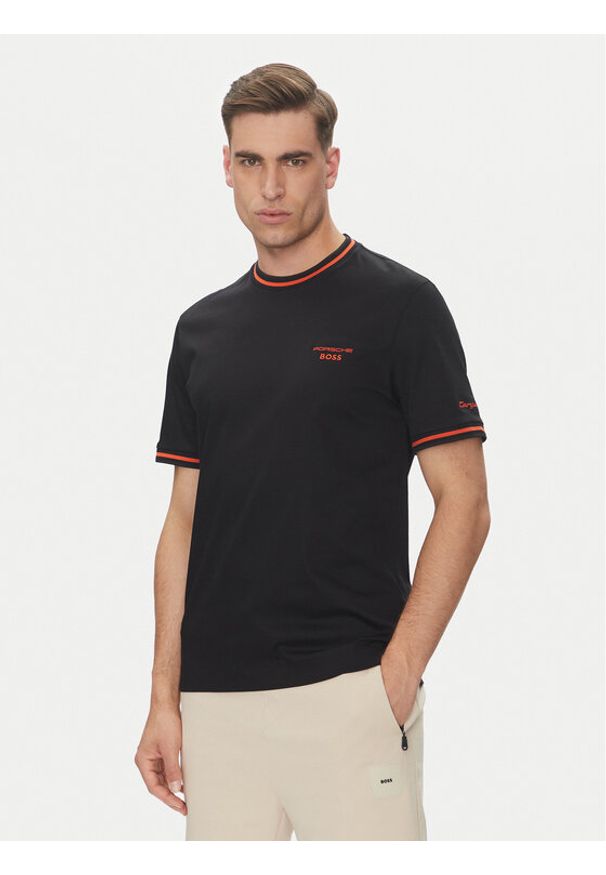 BOSS T-Shirt C-Taut 197 50543341 Czarny Regular Fit. Kolor: czarny. Materiał: bawełna