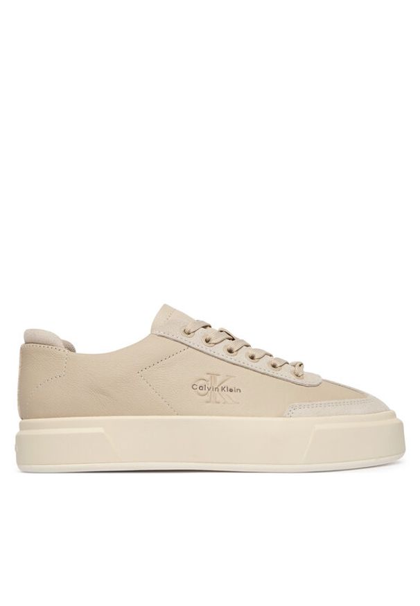 Calvin Klein Sneakersy Basket Cups Lup Wt Lth Su HW0HW02984 Beżowy. Kolor: beżowy. Materiał: skóra