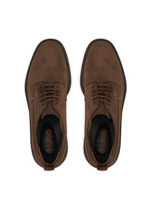 Hugo - HUGO Półbuty Lysander Derb 50563372 Brązowy. Kolor: brązowy. Materiał: skóra, zamsz