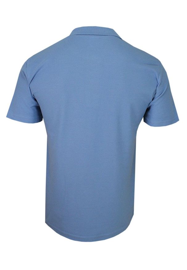 Niebieski t-shirt Stedman polo, krótki, z krótkim rękawem