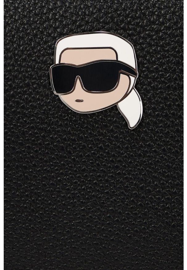 Karl Lagerfeld - KARL LAGERFELD Czarny plecak Ikon Pebble Md Backpack. Kolor: czarny