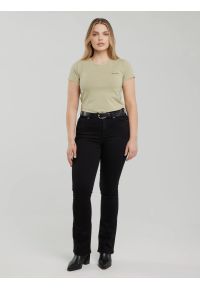 Big-Star - Koszulka damska z niewielkim logo zielona Irsera 300. Kolor: zielony. Materiał: jeans, bawełna. Wzór: haft. Sezon: lato. Styl: wakacyjny