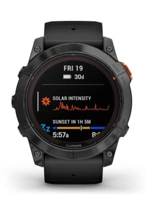 GARMIN - Garmin Fenix 7X Pro Solar czarny z czarnym paskiem. Rodzaj zegarka: cyfrowe. Kolor: czarny. Styl: casual, militarny, sportowy