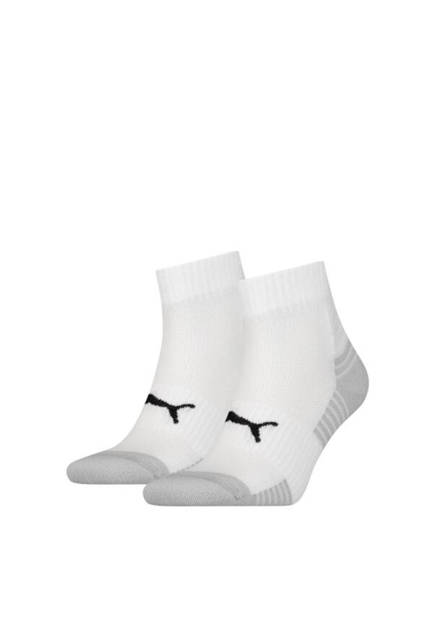 Zestaw 2 skarpetek Puma Sport Quarter z amortyzacją, kolor biały. Kolor: wielokolorowy, biały, czarny. Materiał: poliamid, poliester, elastan. Sport: turystyka piesza