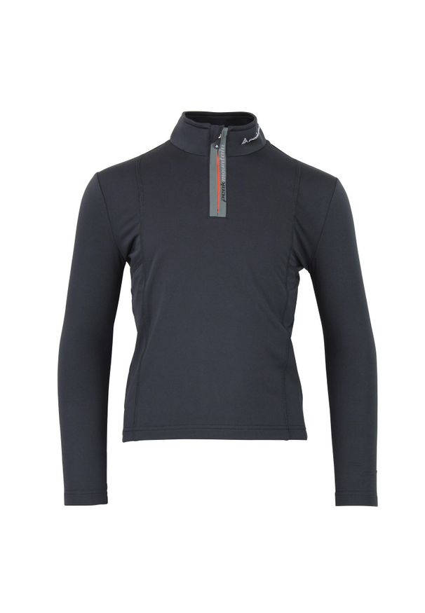 PEAK MOUNTAIN - T-shirt pierwsza warstwa z suwakiem dla dzieci Peak Mountain Ecanevi. Kolor: czarny. Materiał: skóra. Sport: turystyka piesza