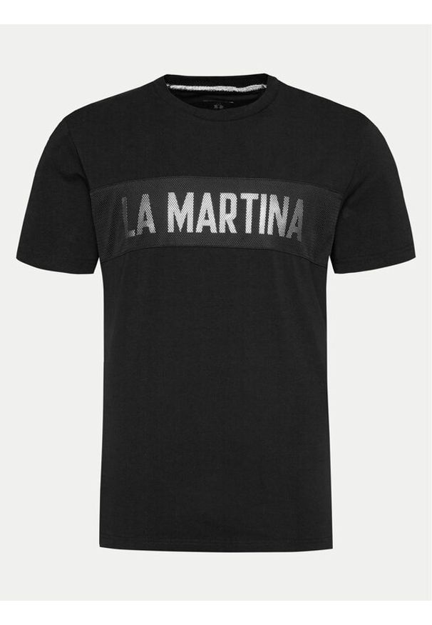 La Martina T-Shirt YMR305 JS324 Czarny Regular Fit. Kolor: czarny. Materiał: bawełna