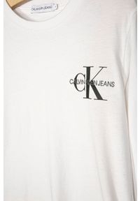 Calvin Klein Jeans - Longsleeve dziecięcy 128-176 cm. Okazja: na co dzień. Kolor: biały. Materiał: bawełna, dzianina. Wzór: gładki. Styl: casual #3