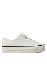 Calvin Klein Jeans Tenisówki Bold Vulc Flatf Low Lth In YW0YW01633 Biały. Kolor: biały. Materiał: skóra
