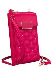 4U CAVALDI - Mini torebka-portfel 4U Cavaldi M-09 fuksja. Kolor: różowy. Materiał: pikowane. Styl: elegancki