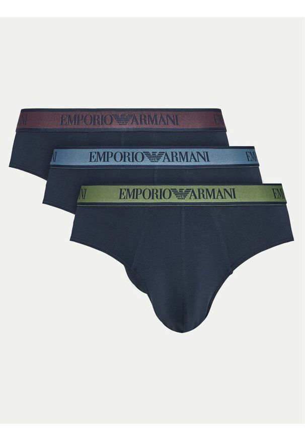 Emporio Armani Underwear Komplet 3 par slipów 111734 4F717 70435 Granatowy. Kolor: niebieski. Materiał: bawełna