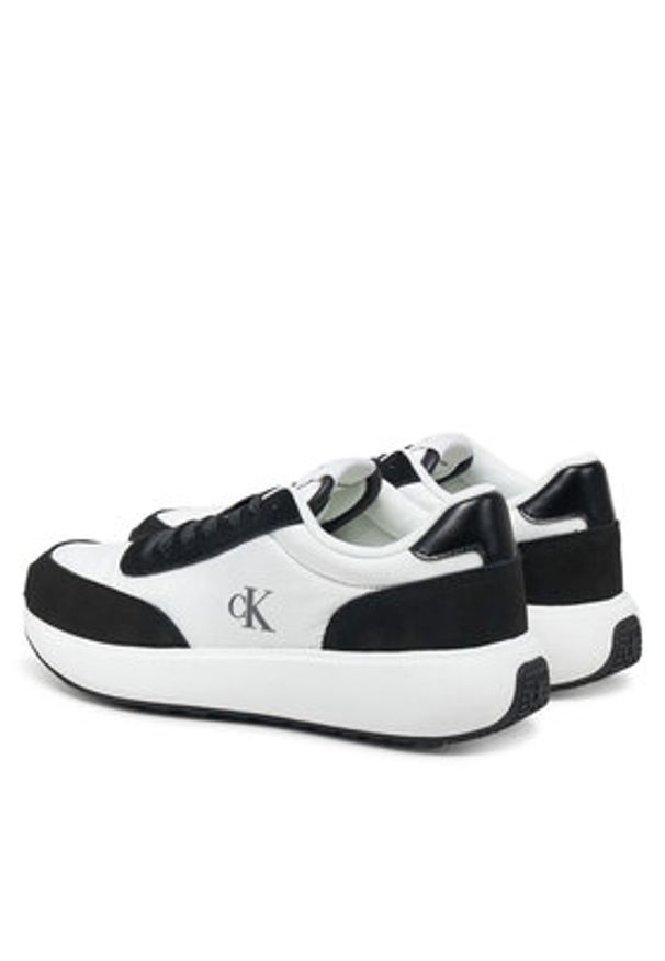 Calvin Klein Jeans Sneakersy Athleisure Runner Laceup Mix Wn YW0YW01774 Biały. Kolor: biały. Materiał: zamsz, skóra