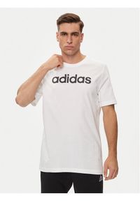 Adidas - adidas T-Shirt Essentials Single Jersey Linear Embroidered Logo T-Shirt IC9276 Biały Regular Fit. Kolor: biały. Materiał: bawełna