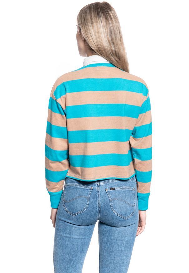Wrangler - WRANGLER LS CROPPED POLO CARRIBEAN SEA W7Q3-GS-B13 112132082. Typ kołnierza: polo