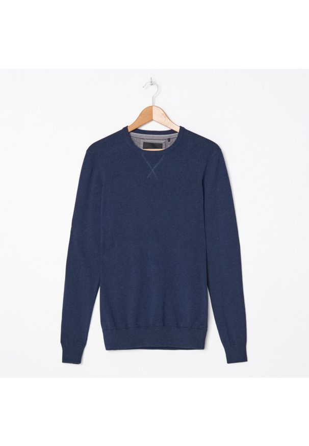 House - Bawełniany sweter basic - Granatowy. Kolor: niebieski. Materiał: bawełna