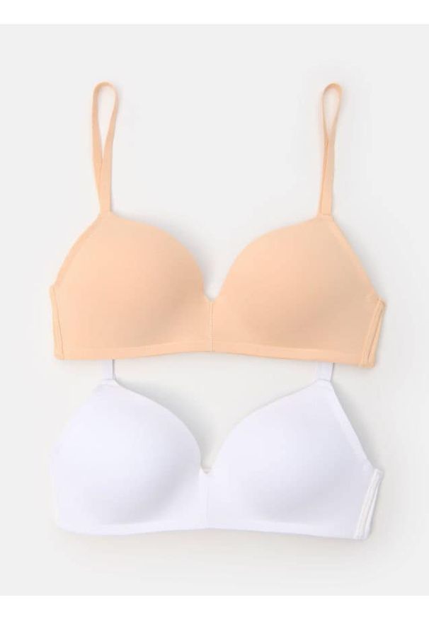 Sinsay - Biustonosze 2 pack - kremowy. Kolor: kremowy