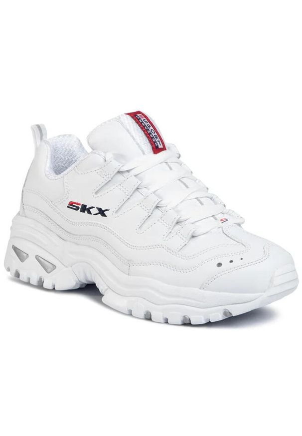 skechers - Buty na co dzień damskie SKECHERS ENERGY TIMELLESS skóra. Okazja: na co dzień. Kolor: biały. Materiał: skóra. Model: Skechers Sport. Sport: turystyka piesza