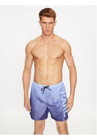 Karl Lagerfeld - KARL LAGERFELD Szorty plażowe Karl Logo Medium Boardshorts 235M2202 Niebieski Regular Fit. Okazja: na plażę. Kolor: niebieski. Materiał: syntetyk #2