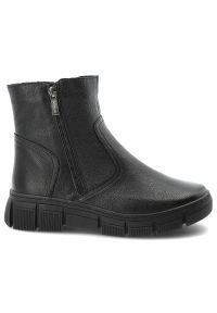 Czarne Botki Wasak Skórzane Buty Damskie Zapinane Na Suwak. Kolor: czarny. Materiał: skóra #6