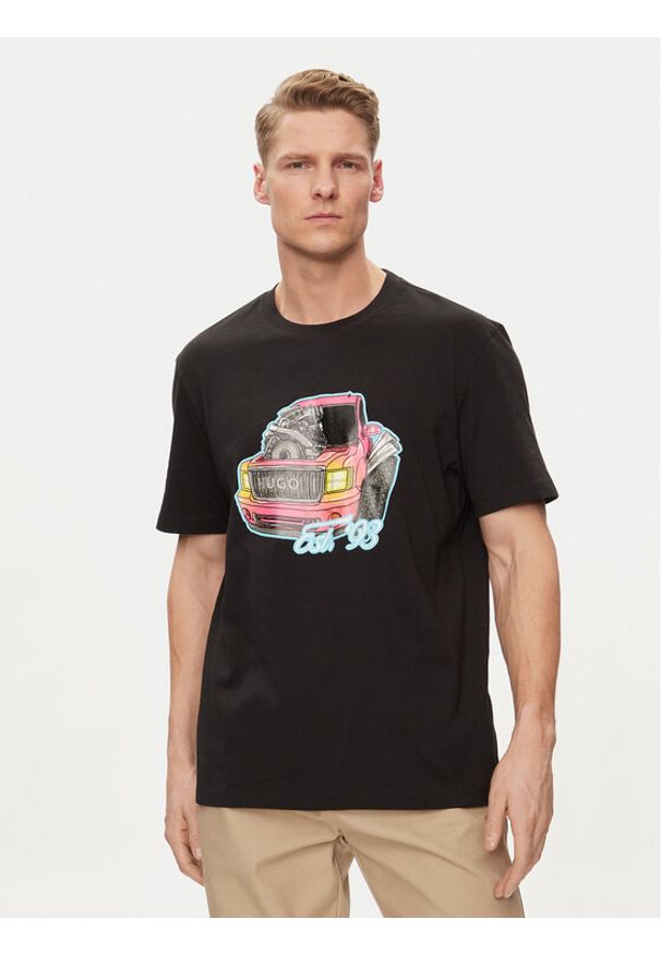 Hugo T-Shirt Damotoro 50514092 Czarny Relaxed Fit. Kolor: czarny. Materiał: bawełna