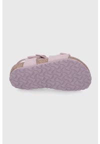 Birkenstock sandały dziecięce Rio kolor fioletowy. Zapięcie: klamry. Kolor: fioletowy. Materiał: materiał, skóra, guma. Wzór: gładki #4