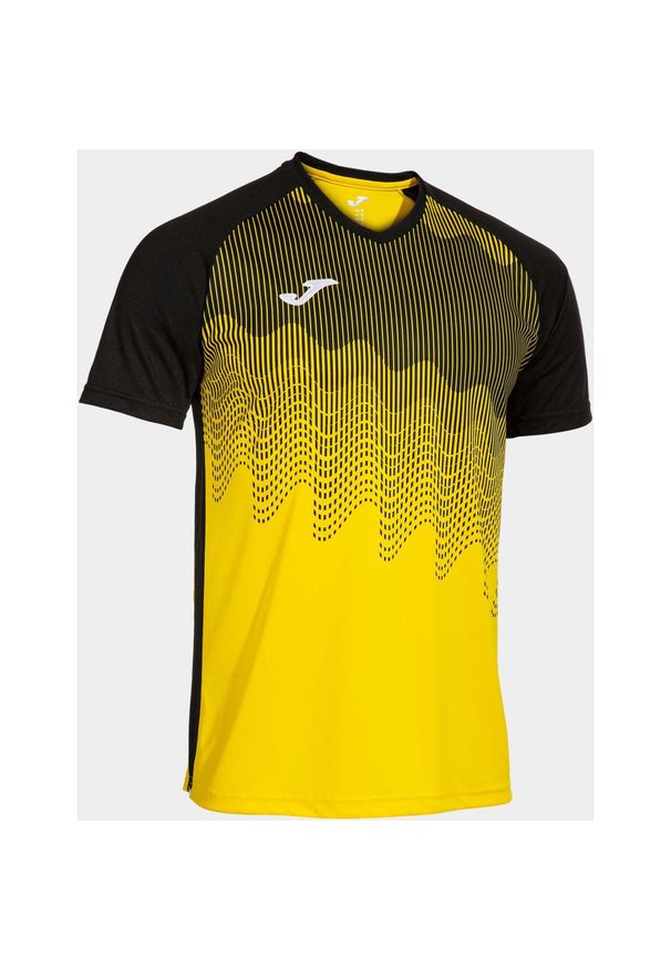 Męska koszulka Joma Tiger VI Żółto-Czarna XS. Kolor: wielokolorowy, żółty, czarny. Materiał: mesh. Sport: piłka nożna