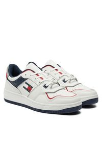 TOMMY HILFIGER - Tommy Hilfiger Sneakersy Retro Basket EM0EM01463 Biały. Kolor: biały. Materiał: skóra #4