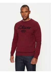 s.Oliver Sweter 2152697 Czerwony Regular Fit. Kolor: czerwony. Materiał: bawełna