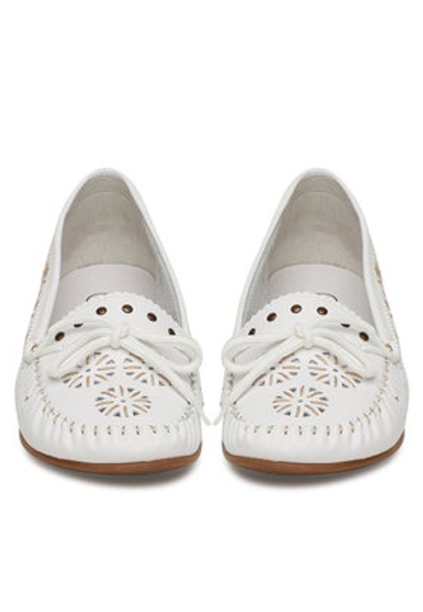 Rieker Mokasyny L6396-80 Biały. Kolor: biały. Materiał: skóra