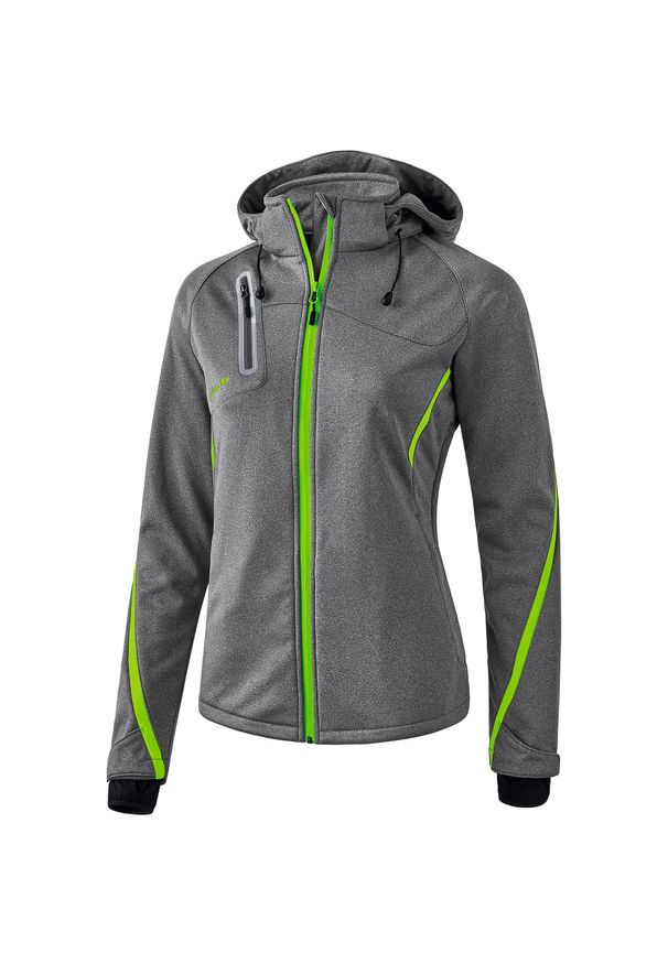 ERIMA - Kurtka damska Erima softshell fonction. Kolor: wielokolorowy, szary, zielony. Materiał: softshell. Sport: turystyka piesza