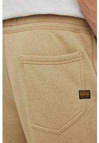 G-Star RAW - G-Star Raw spodnie dresowe kolor beżowy gładkie. Kolor: beżowy. Materiał: dresówka. Wzór: gładki #3