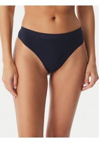 Calvin Klein Underwear Stringi LV00QD3958 Granatowy. Kolor: niebieski. Materiał: syntetyk #1