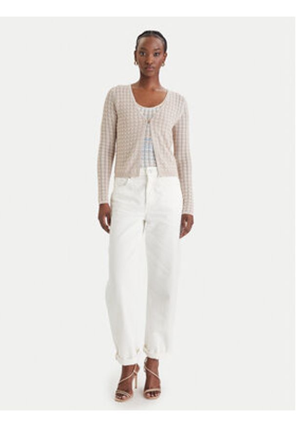 Guess Kardigan W6GR07 Z0588 Beżowy Regular Fit. Kolor: beżowy. Materiał: wiskoza