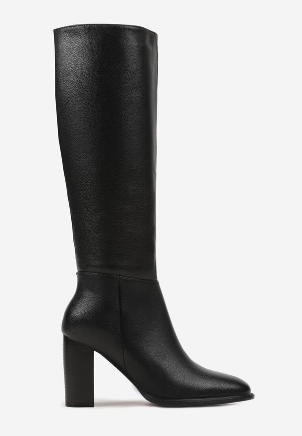 Born2be - Czarne Klasyczne Ocieplane Kozaki na Obcasie Terivia. Kolor: czarny. Obcas: na obcasie. Styl: klasyczny. Wysokość obcasa: średni