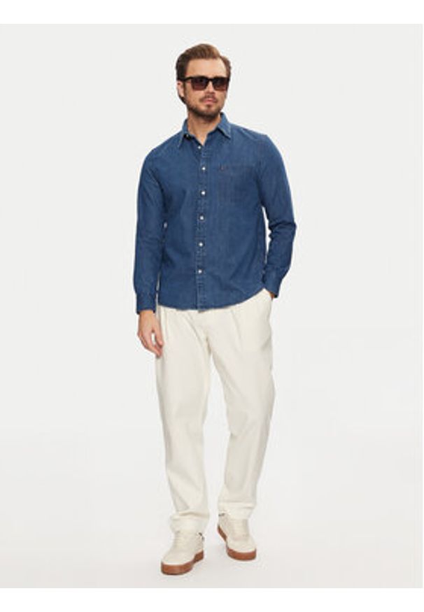 TOMMY HILFIGER - Tommy Hilfiger Koszula jeansowa MW0MW37581 Niebieski Regular Fit. Kolor: niebieski. Materiał: bawełna