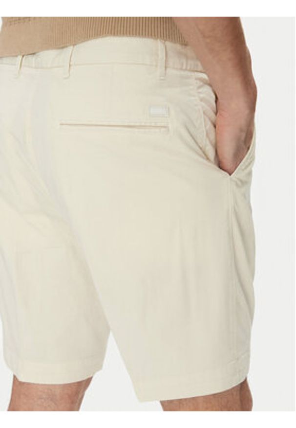 BOSS Szorty materiałowe H-Slice 50540743 Écru Regular Fit. Kolor: kremowy. Materiał: bawełna