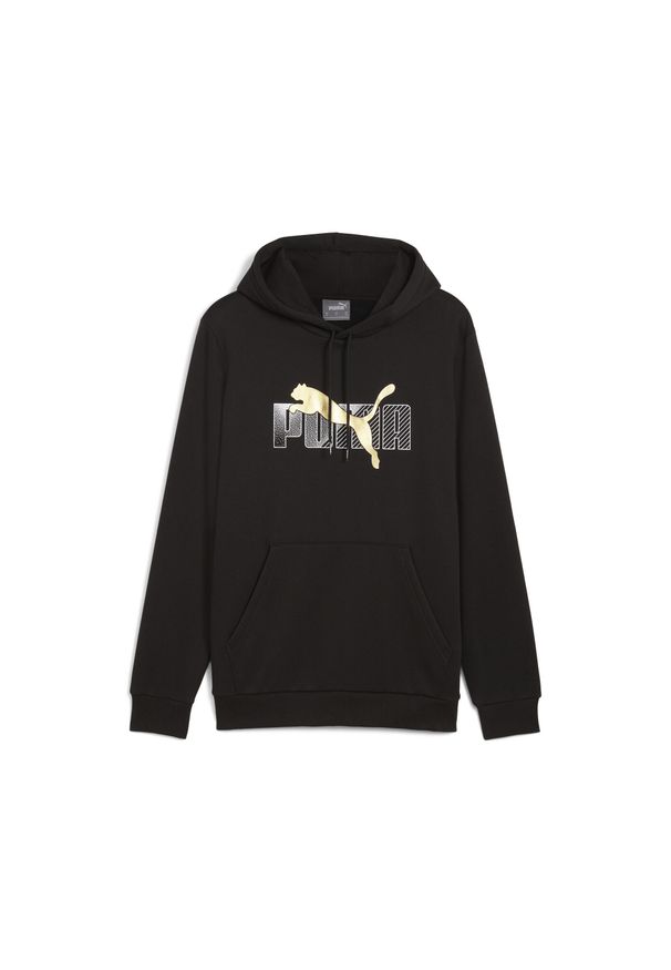 Puma - Męska bluza z kapturem ESS+ LOGO LAB PUMA Black. Typ kołnierza: kaptur. Kolor: żółty, czarny, wielokolorowy, biały. Sport: bieganie