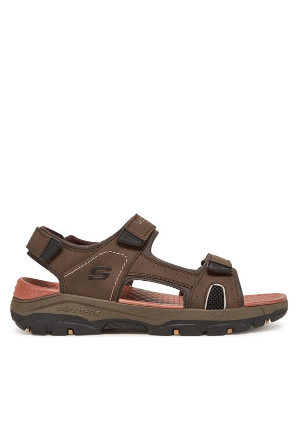 skechers - Skechers Sandały Tresmen-Hirano 204106/CHOC Brązowy. Kolor: brązowy. Materiał: skóra