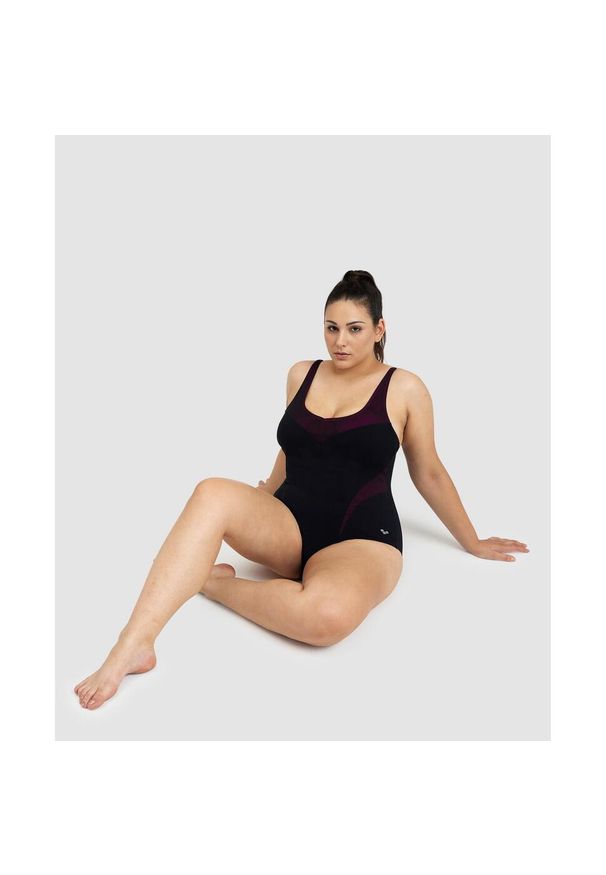 Damski kostium kąpielowy 1-częściowy Arena Isabel. Kolor: wielokolorowy, czarny, różowy