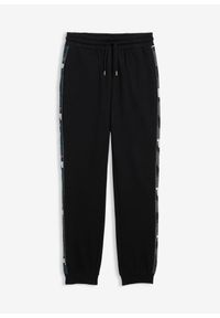 bonprix - Spodnie dresowe z bawełny organicznej. Kolor: czarny. Materiał: dresówka, bawełna