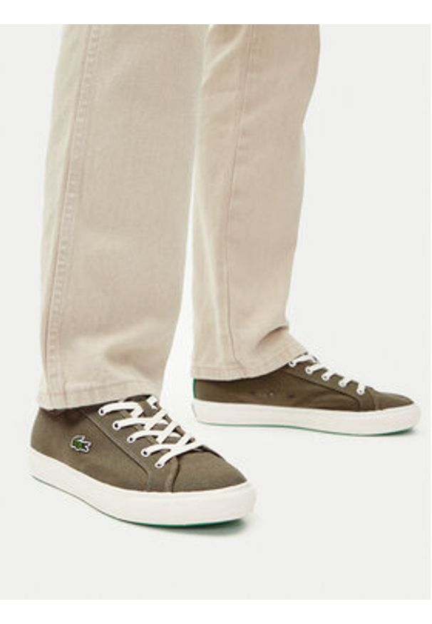 Lacoste Tenisówki 7-49CMA0033 Khaki. Kolor: brązowy. Materiał: materiał