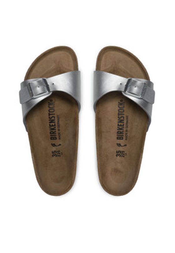Birkenstock Klapki Madrid Bs 0040413 Srebrny. Kolor: srebrny. Materiał: skóra