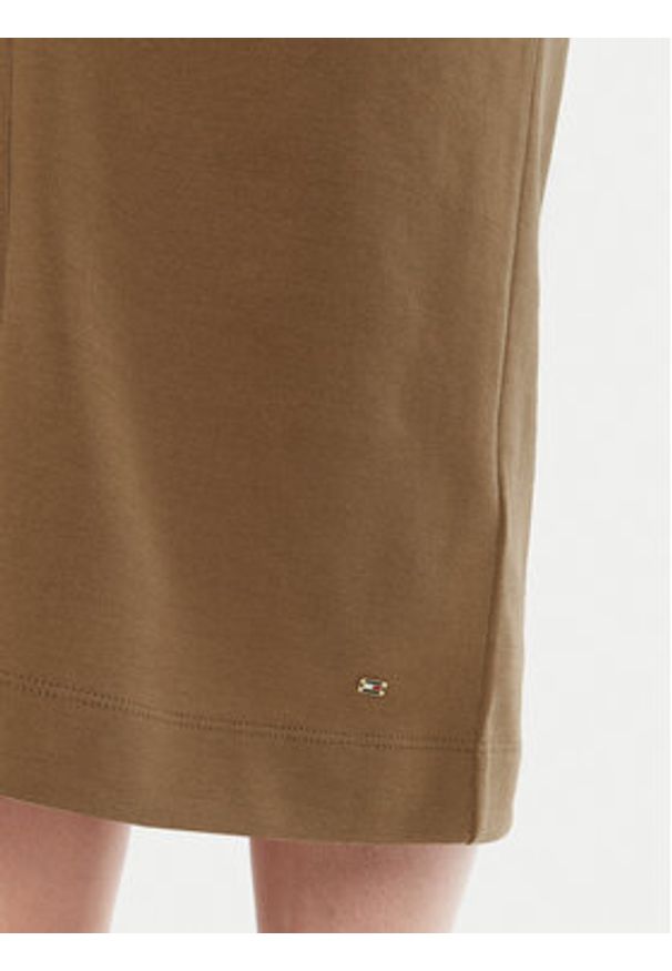 TOMMY HILFIGER - Tommy Hilfiger Sukienka koszulowa Gold Button WW0WW44617 Brązowy Regular Fit. Kolor: brązowy. Materiał: bawełna. Typ sukienki: koszulowe
