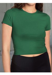 Sinsay - Koszulka crop top - zielony. Kolor: zielony