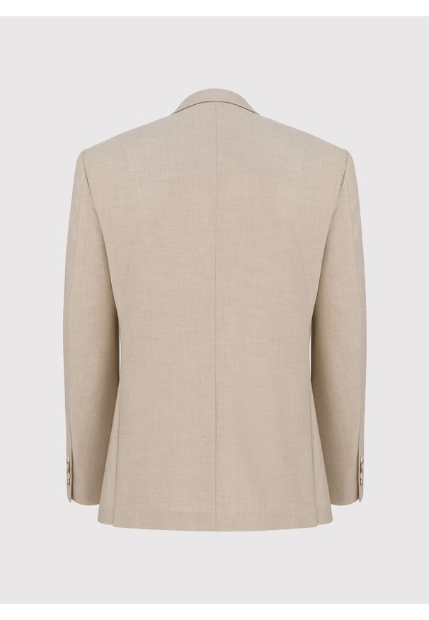 Pako Lorente - PAKO LORENTE – Beżowa marynarka męska bez podszewki. Okazja: na co dzień. Kolor: beżowy. Materiał: jeans. Wzór: gładki. Sezon: wiosna. Styl: casual