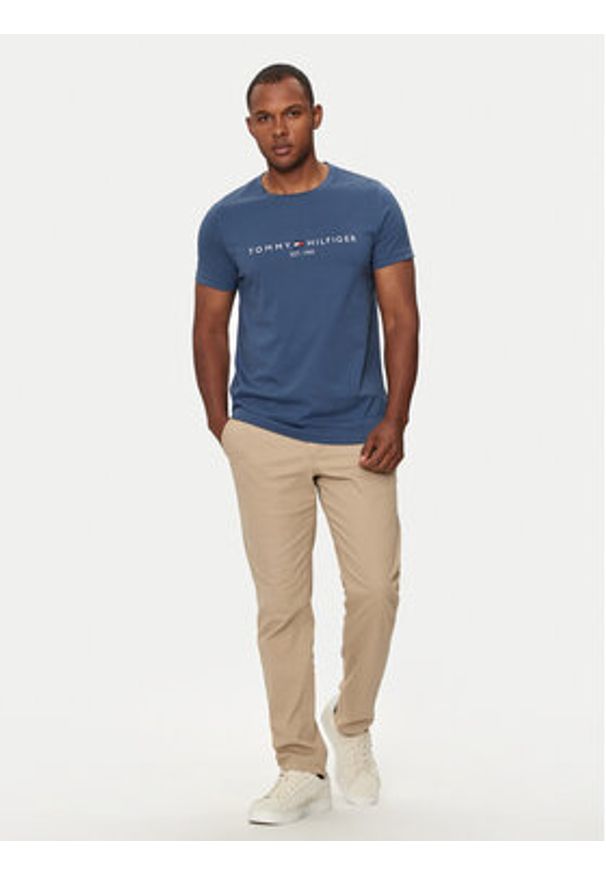 TOMMY HILFIGER - Tommy Hilfiger T-Shirt Logo MW0MW11797 Niebieski Regular Fit. Kolor: niebieski. Materiał: bawełna