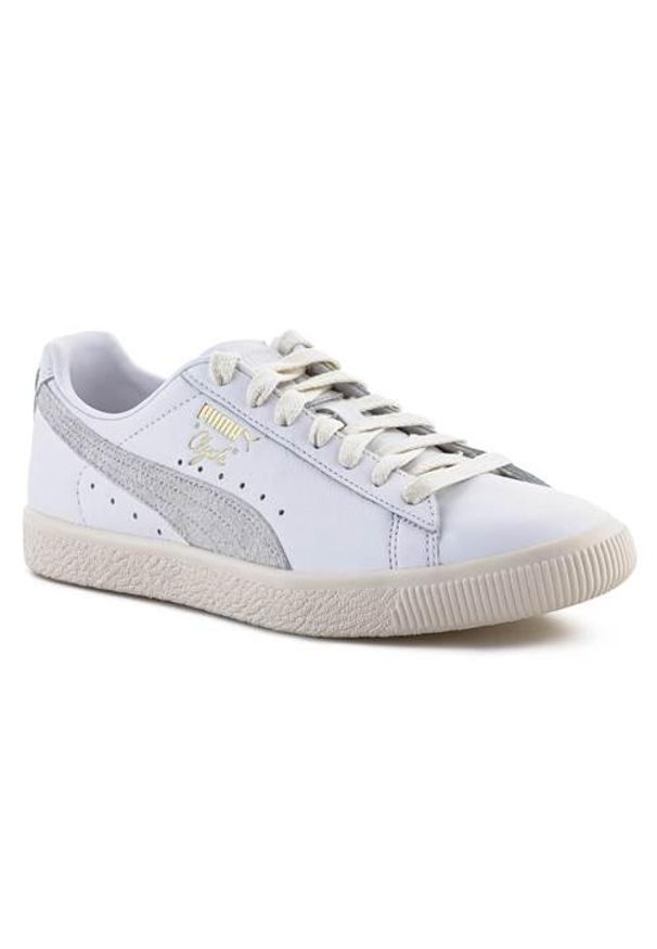 Buty do chodzenia męskie Puma Clyde Base. Zapięcie: sznurówki. Kolor: biały, wielokolorowy. Materiał: guma, syntetyk, materiał, skóra, tkanina. Szerokość cholewki: normalna. Sport: turystyka piesza